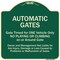 Signmission Designer Series-Automatic Gates Gate Timed For One Vehicle Only, 18" x 18", G-1818-9995 A-DES-G-1818-9995 - alternate 1